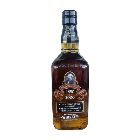 Jack Daniel's 150th Birthday 1850-2000 Commemorating 6 Million Cases Signed Bottle by Jimmy Bedford